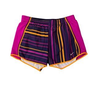 Nike Running Shorts Womens S Small Geranium Stripe Inner Lined Pull On Athletic